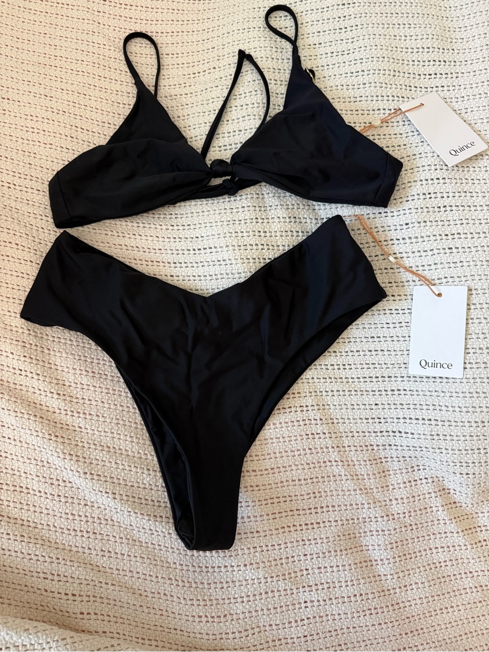 Quince Black High-Cut V-Waist Bikini Set